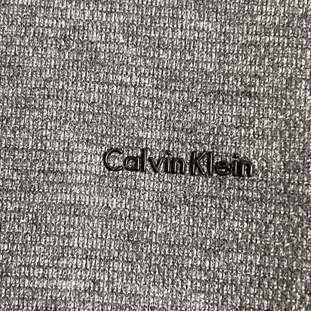 Calvin Klein Mens Sweater Jacket XL Full Zip Grey Mock Neck Grandpa Core Dad - Picture 7 of 14